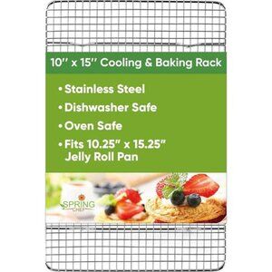 Spring Chef 10 x 15 Inch Stainless Steel Cooling Rack for Cooking & Baking -